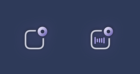 The floating icon at rest (left) and while listening (right).