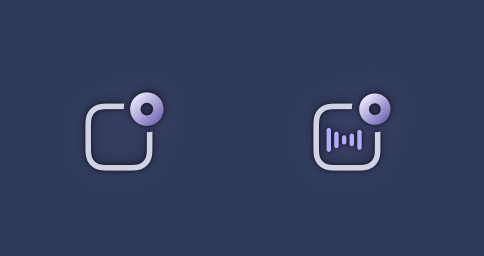 El icono flotante en reposo (izquierda) y mientras te escucha (derecha).